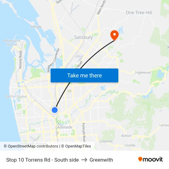 Stop 10 Torrens Rd - South side to Greenwith map
