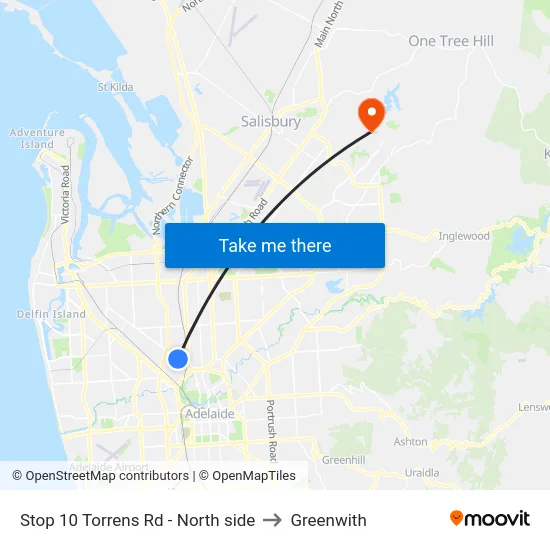 Stop 10 Torrens Rd - North side to Greenwith map