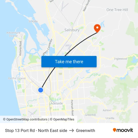Stop 13 Port Rd - North East side to Greenwith map