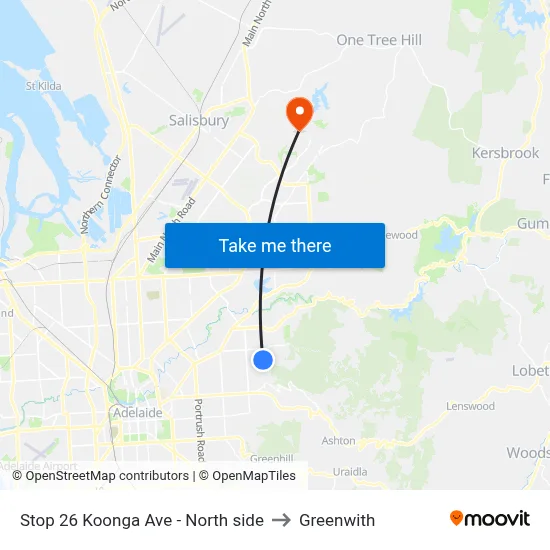 Stop 26 Koonga Ave - North side to Greenwith map