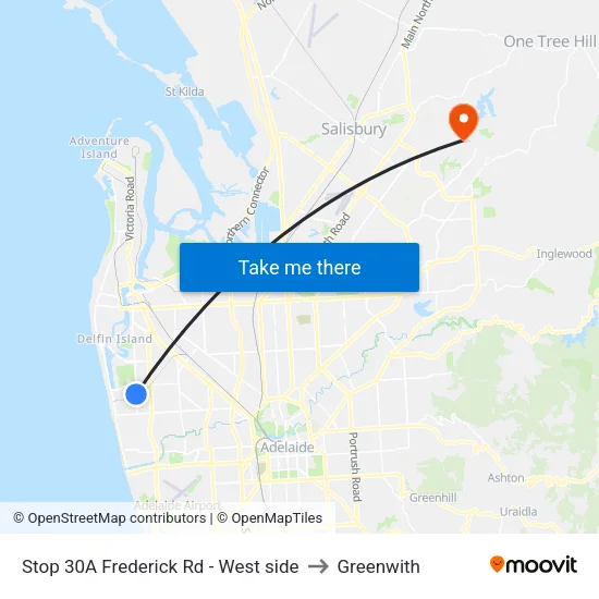 Stop 30A Frederick Rd - West side to Greenwith map