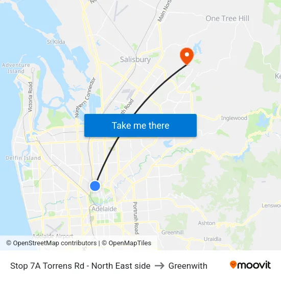 Stop 7A Torrens Rd - North East side to Greenwith map