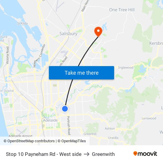 Stop 10 Payneham Rd - West side to Greenwith map