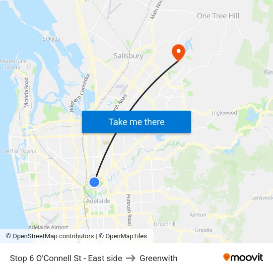 Stop 6 O'Connell St - East side to Greenwith map