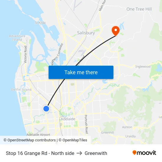 Stop 16 Grange Rd - North side to Greenwith map