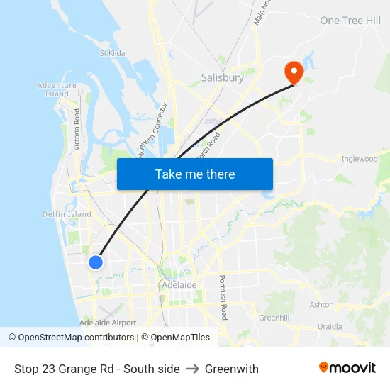 Stop 23 Grange Rd - South side to Greenwith map