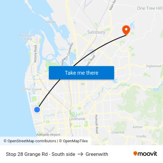 Stop 28 Grange Rd - South side to Greenwith map