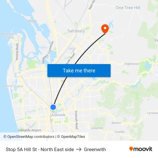 Stop 5A Hill St - North East side to Greenwith map