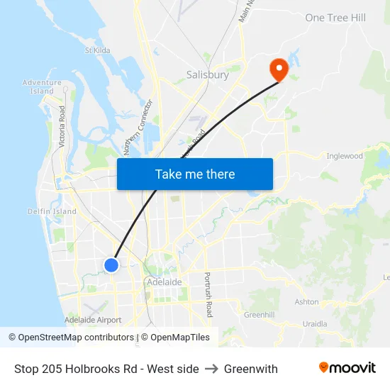 Stop 205 Holbrooks Rd - West side to Greenwith map