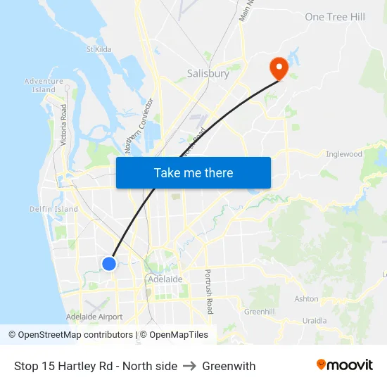 Stop 15 Hartley Rd - North side to Greenwith map