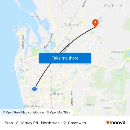 Stop 18 Hartley Rd - North side to Greenwith map