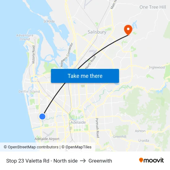 Stop 23 Valetta Rd - North side to Greenwith map