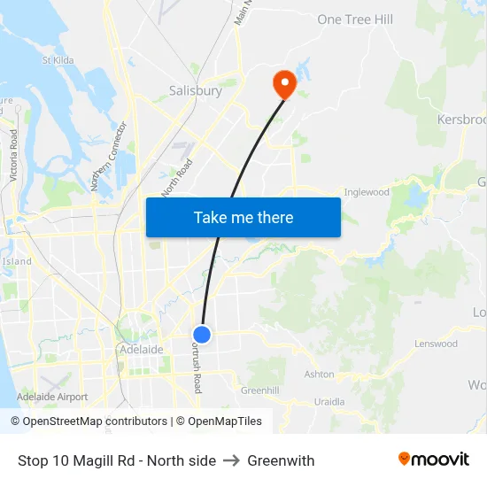 Stop 10 Magill Rd - North side to Greenwith map