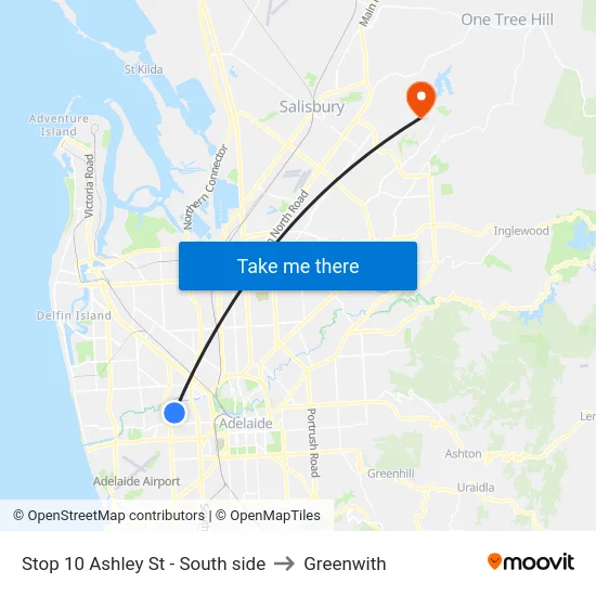 Stop 10 Ashley St - South side to Greenwith map