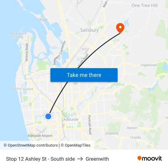 Stop 12 Ashley St - South side to Greenwith map