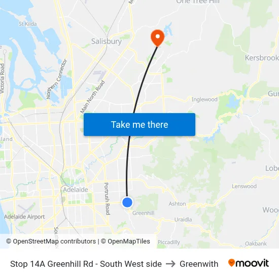 Stop 14A Greenhill Rd - South West side to Greenwith map