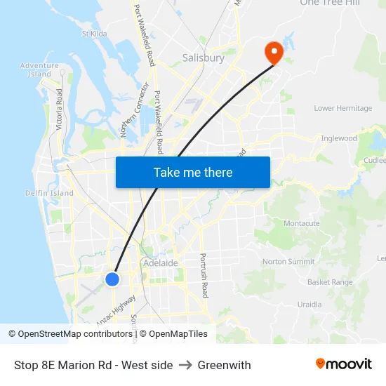 Stop 8E Marion Rd - West side to Greenwith map