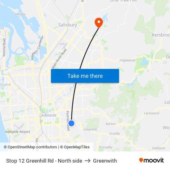 Stop 12 Greenhill Rd - North side to Greenwith map