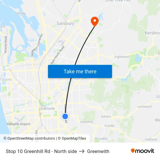 Stop 10 Greenhill Rd - North side to Greenwith map