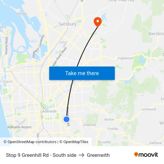 Stop 9 Greenhill Rd - South side to Greenwith map