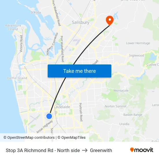Stop 3A Richmond Rd - North side to Greenwith map