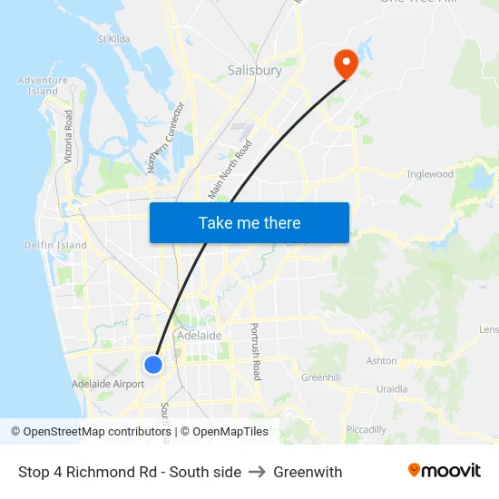 Stop 4 Richmond Rd - South side to Greenwith map