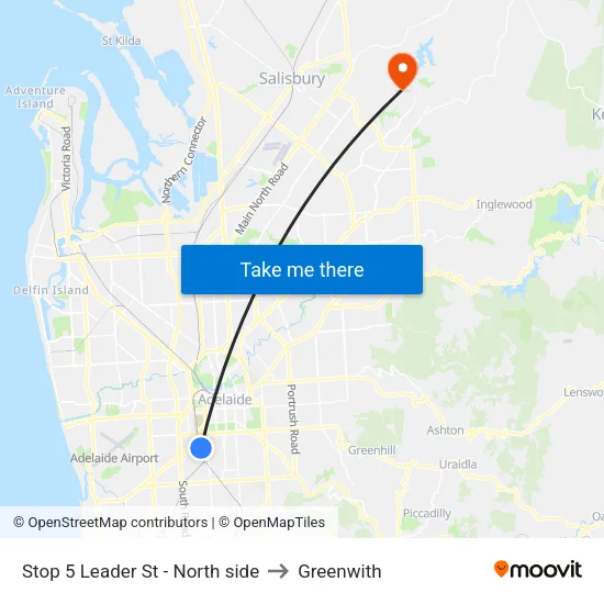 Stop 5 Leader St - North side to Greenwith map