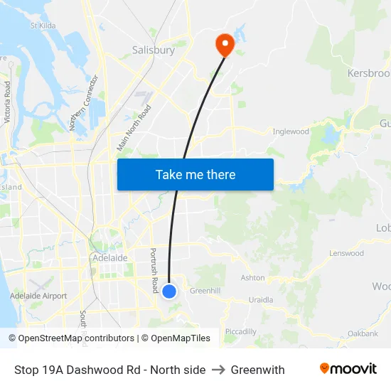 Stop 19A Dashwood Rd - North side to Greenwith map