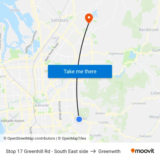 Stop 17 Greenhill Rd - South East side to Greenwith map