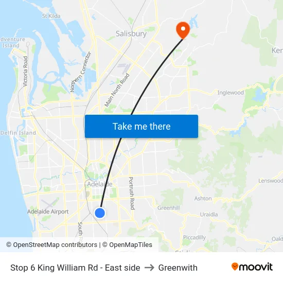 Stop 6 King William Rd - East side to Greenwith map