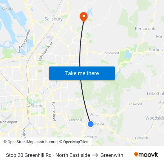 Stop 20 Greenhill Rd - North East side to Greenwith map