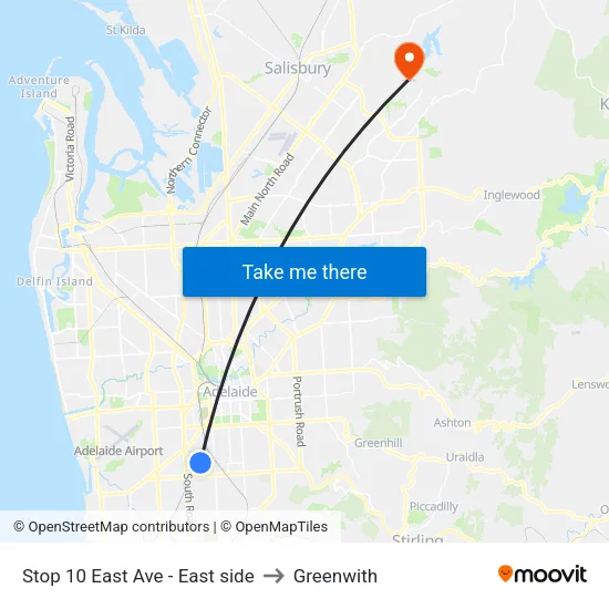 Stop 10 East Ave - East side to Greenwith map