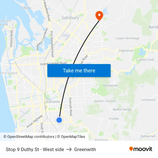 Stop 9 Duthy St - West side to Greenwith map