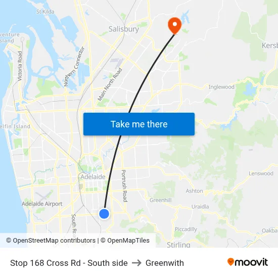 Stop 168 Cross Rd - South side to Greenwith map
