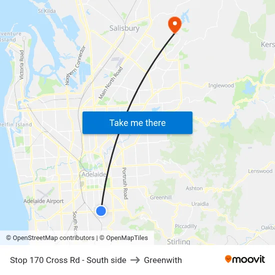 Stop 170 Cross Rd - South side to Greenwith map