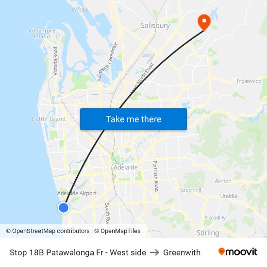Stop 18B Patawalonga Fr - West side to Greenwith map