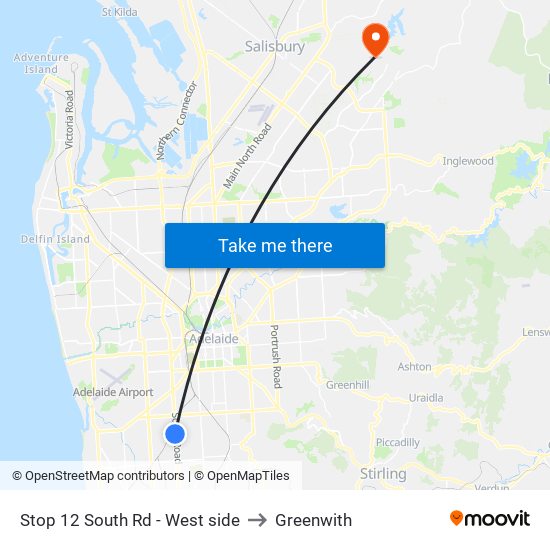 Stop 12 South Rd - West side to Greenwith map