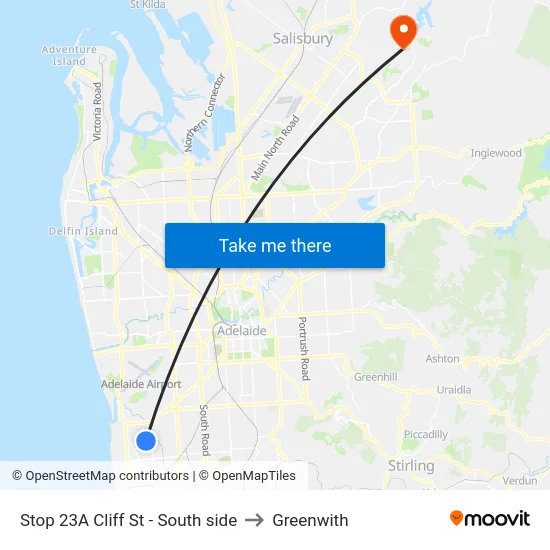 Stop 23A Cliff St - South side to Greenwith map