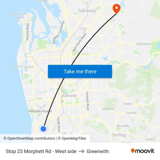 Stop 23 Morphett Rd - West side to Greenwith map