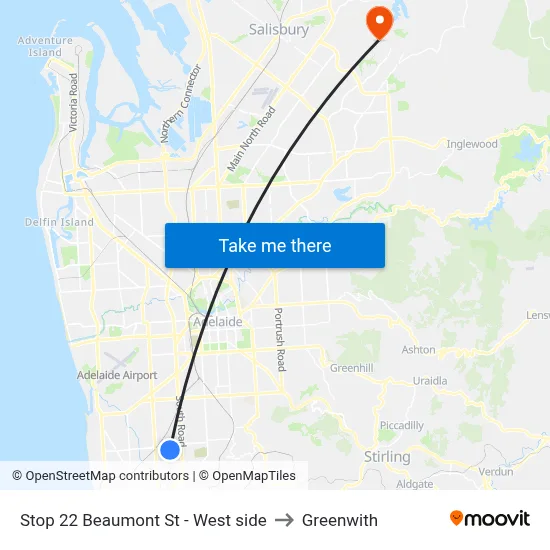 Stop 22 Beaumont St - West side to Greenwith map