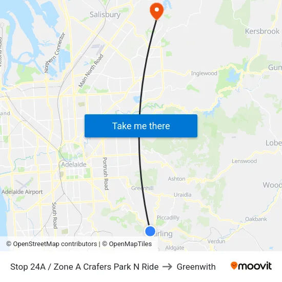 Stop 24A / Zone A Crafers Park N Ride to Greenwith map