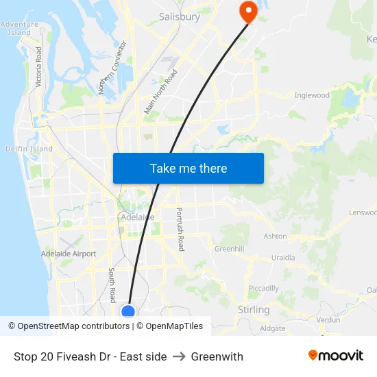 Stop 20 Fiveash Dr - East side to Greenwith map