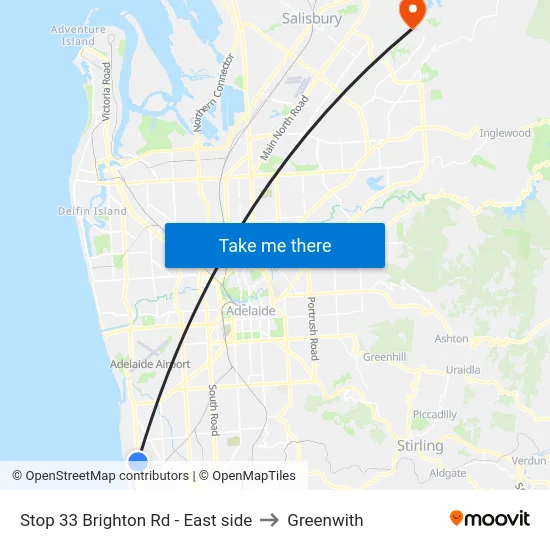 Stop 33 Brighton Rd - East side to Greenwith map