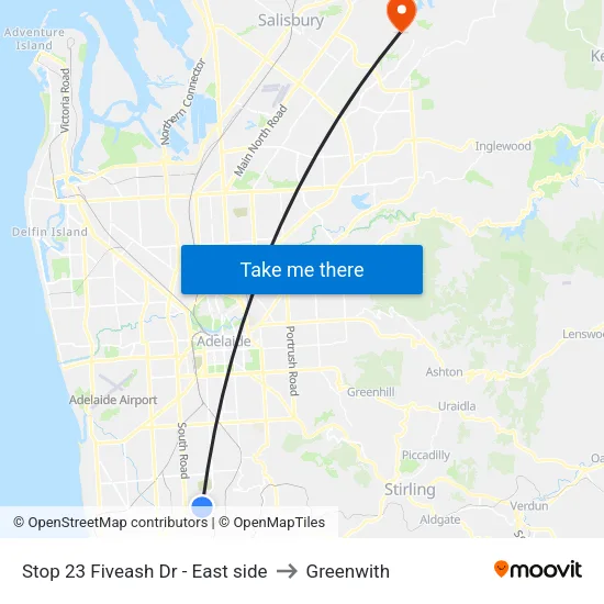 Stop 23 Fiveash Dr - East side to Greenwith map