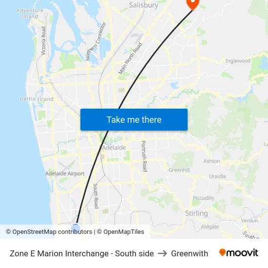 Zone E Marion Interchange - South side to Greenwith map