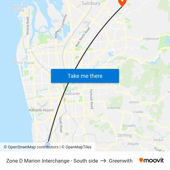 Zone D Marion Interchange - South side to Greenwith map
