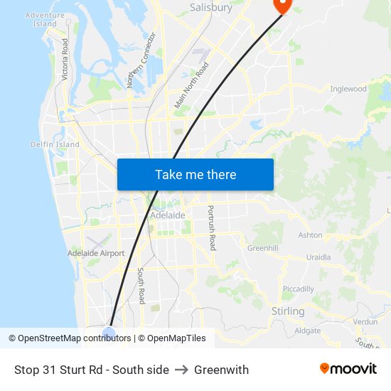 Stop 31 Sturt Rd - South side to Greenwith map