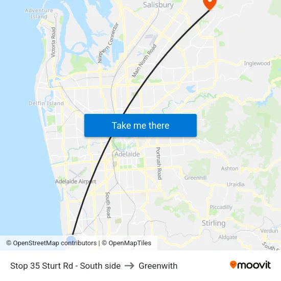Stop 35 Sturt Rd - South side to Greenwith map