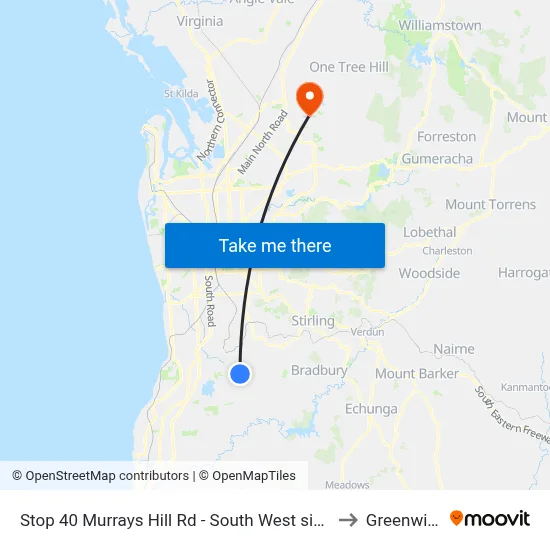 Stop 40 Murrays Hill Rd - South West side to Greenwith map