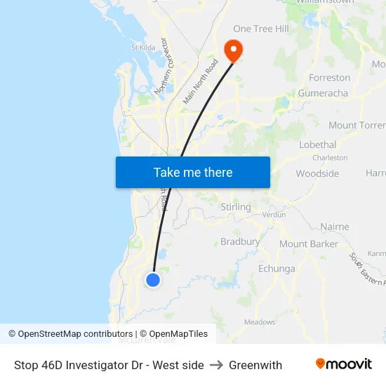 Stop 46D Investigator Dr - West side to Greenwith map